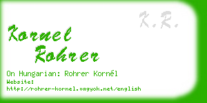 kornel rohrer business card